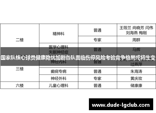 国家队核心球员健康隐忧加剧各队面临伤停风险考验竞争格局或将生变